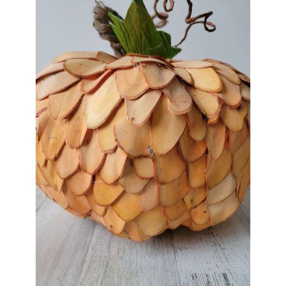 pumpkin large fall thanksgiving centerpiece Wood Halloween decor abstract - Picture 11 of 13
